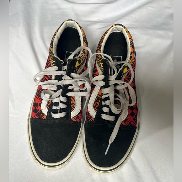 Vans Off the Wall Low Rise Orange, Yellow and Black Shoes Size 9 - Picture 10 of 12